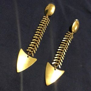 Fish bone earrings